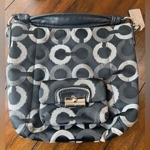 Coach Kristen Metallic Black Medium Boho Shoulder Bag